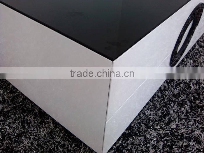 2014 brand new high shinny fashional square marble top coffee table