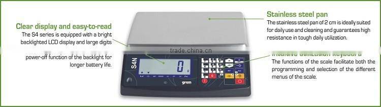 30KG S4N-30K Desk Top Type Electronics Weighing Scales , List Scale Industries