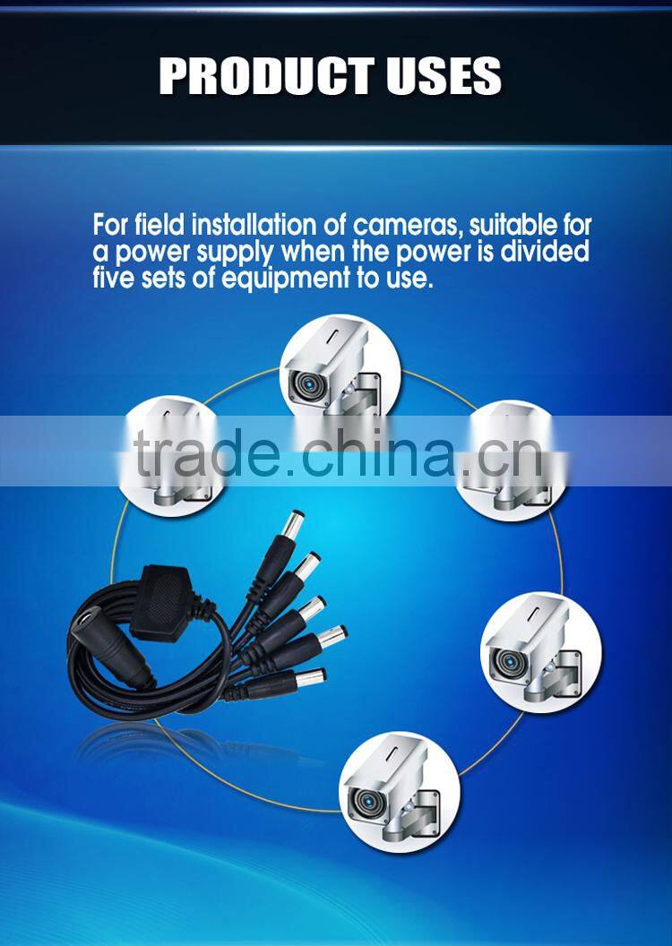 5.5 x 2.1mm DC Power Plug to Socket CCTV Lead Cord DC Extension Cable five in one