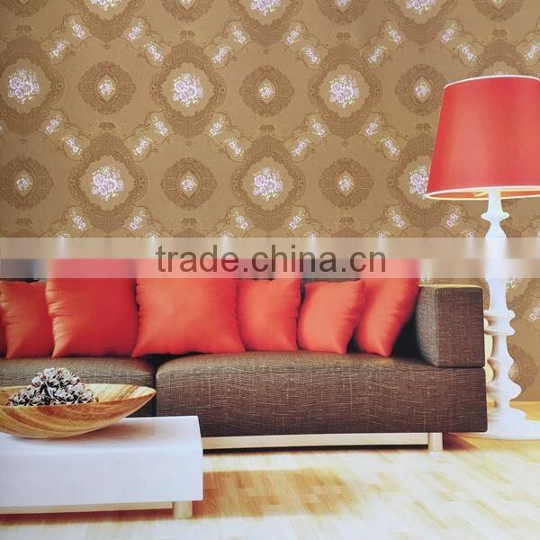 deep embossed home decor vinly wallpaper with damask image