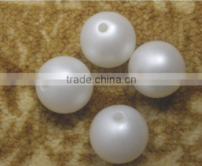 16mm matte white imitation loose pearls