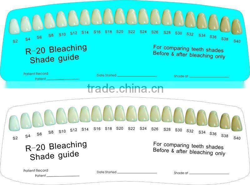 teeth whitening paper shade guide, paper shade guide, tooth shade guide,custom paper shade guide for teeth whitening