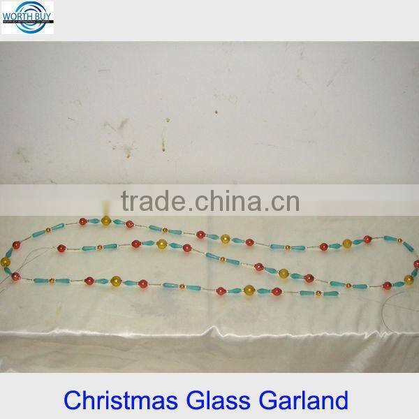 Hot selling in North America vintage colorful glass garland for Christmas decoration