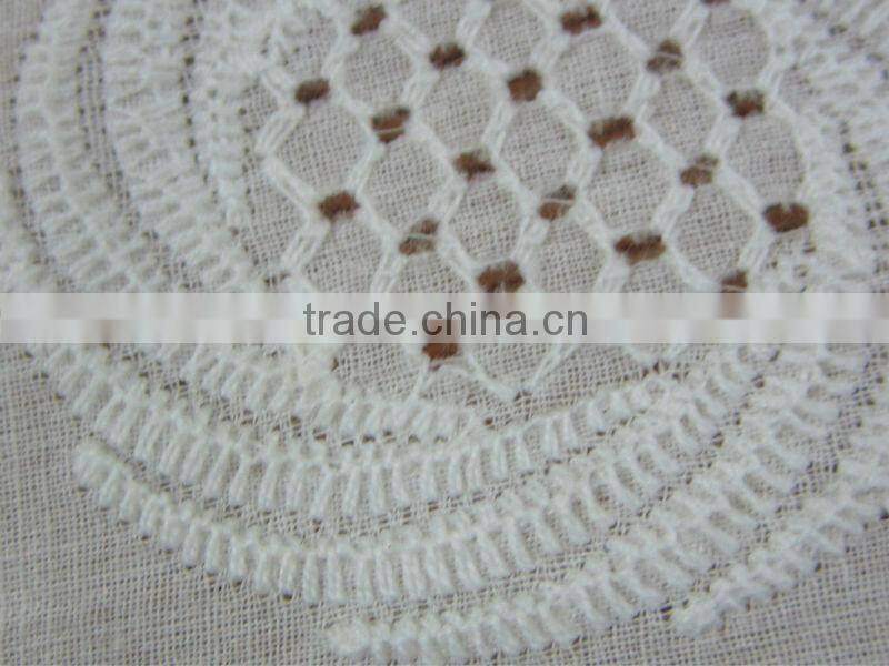 ES3040 hot sale white cotton embroidery fabric for women garment