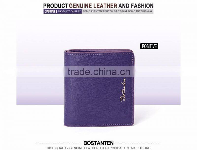 cowhide leather famous brand women wallet and hand purse good quality