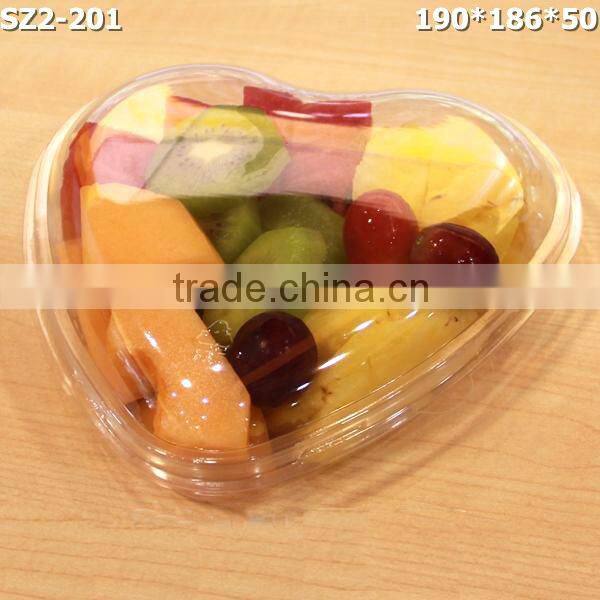 clear plastic box 300g heart shaped plastic fruit box