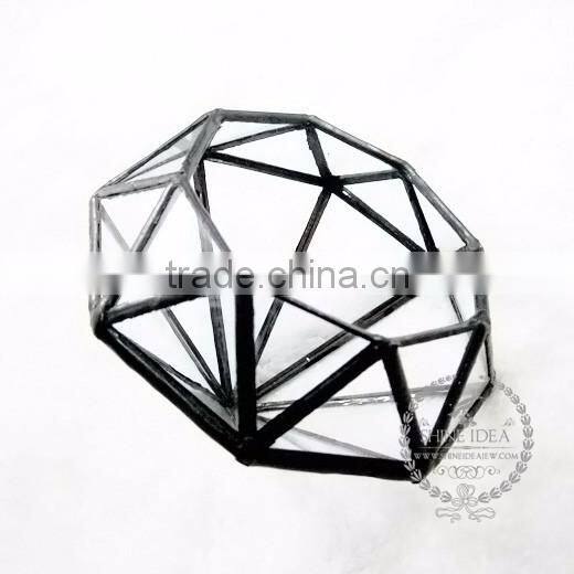 10*11*8cm geometric Diamond shape air plant planter glass terrarium flower arrangement indoor greenhouse home decoration 0100001