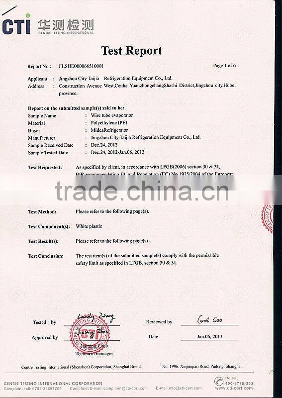 Refrigeration wire and tube condenser