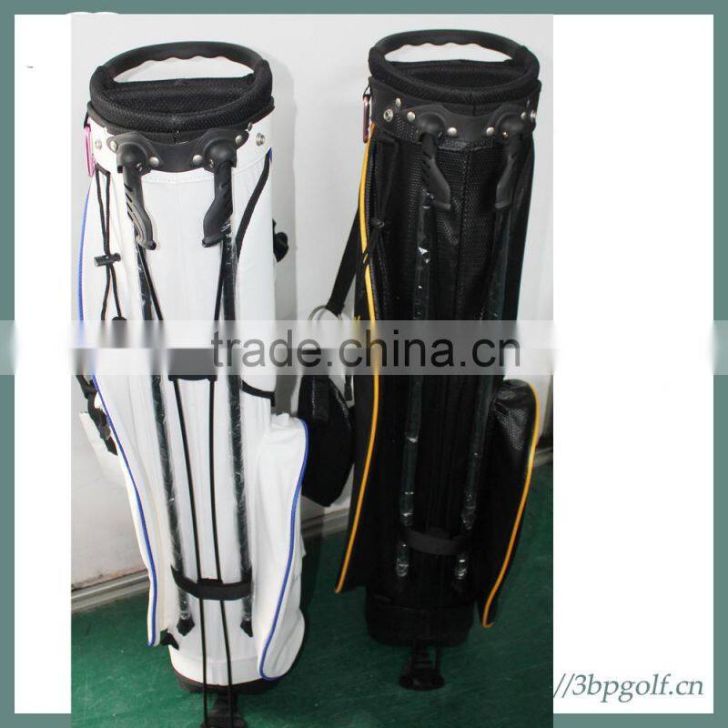 White black wateproof pu plain golf bags
