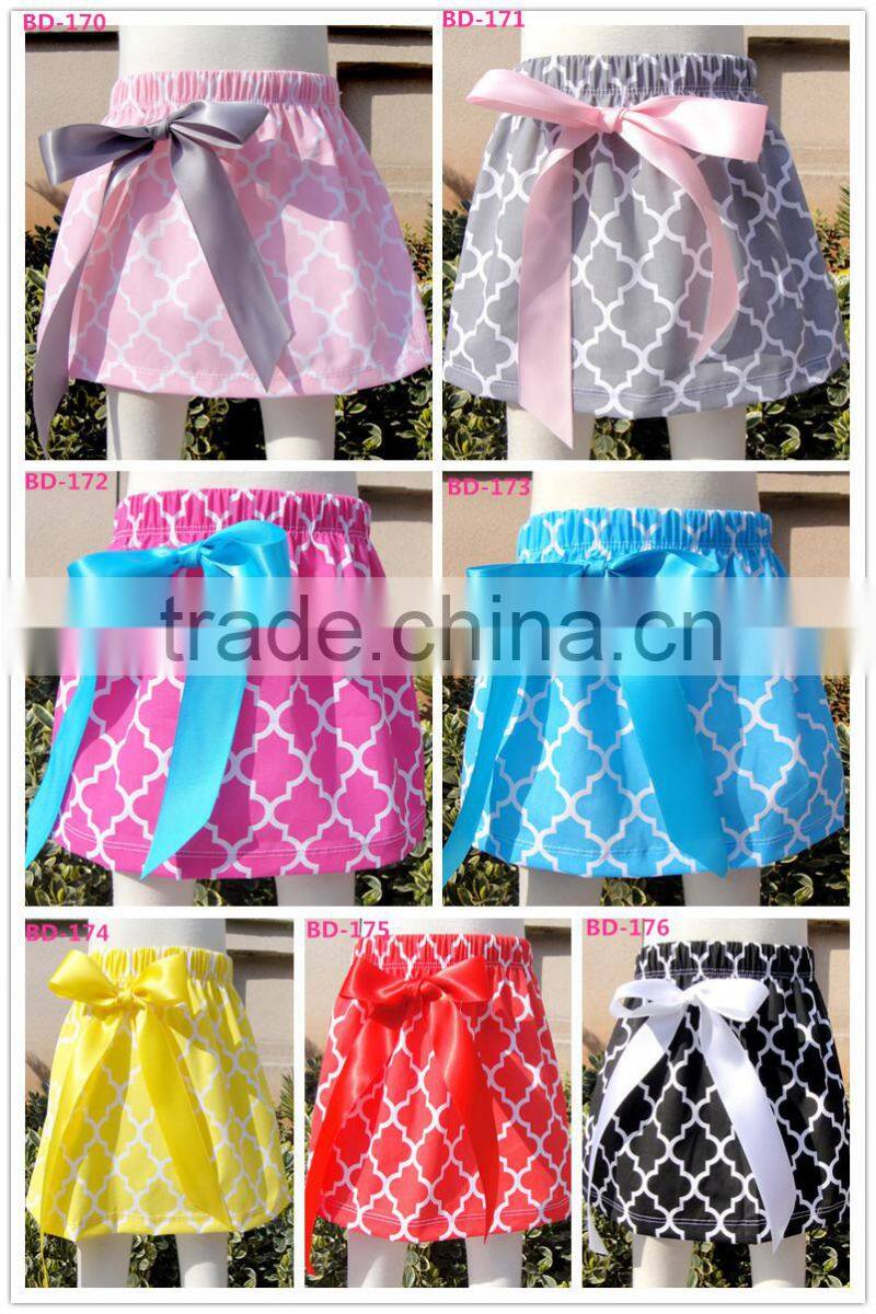 Kids Clothing Wholesale Cheap Red Cotton Skirt For Girl Fashion Quatrefoil Pettiskirts Skirt for Kids Young Girls Mini Skirt