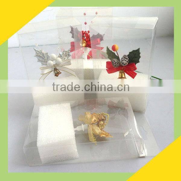 Sliver Ribbon and leaf christmas cake ornament