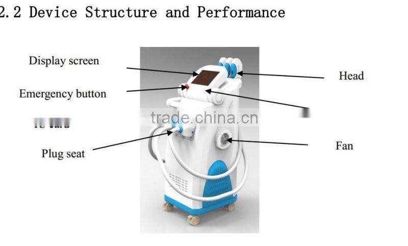 2016 newest SHR+SSR+E-light multifunction hair removal and skin reguventation machine