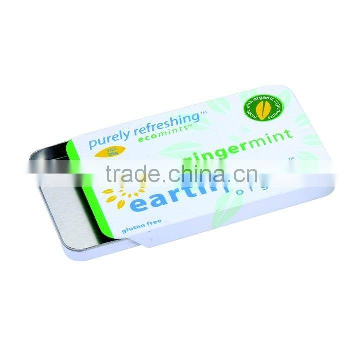 good quality rectangular tin box, chewing gum tin box, metal tin box