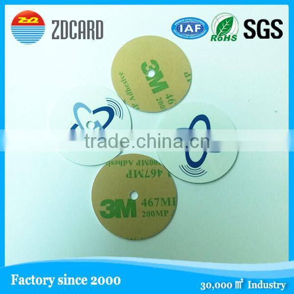 Round 125khz Transparent Hitag rfid coin tag