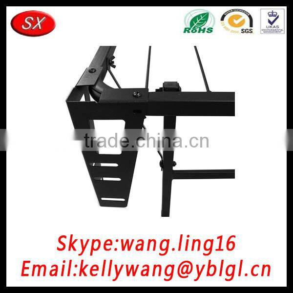 Durable Bed Full Size Steel Foldable Platform Bed Brackts, Powder Coated Black