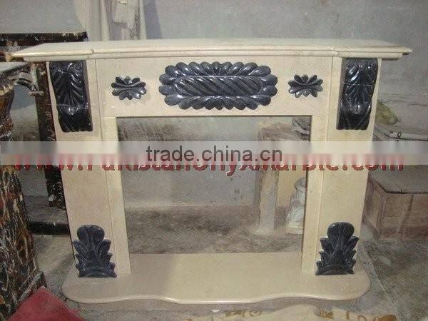 CARVED MARBLE FIRE PLACE