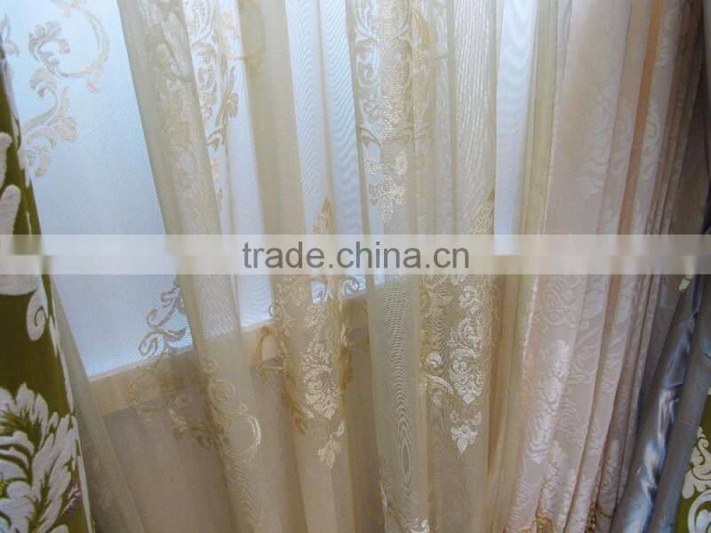 French Palace Style Polyester New Fancy High Quality Embroidery Window Curtains Embroidered Organza Fabric