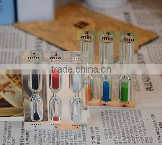 Acrylic glass sand clock crystal 1min 3 min 5min hourglass