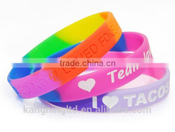 Hot Sell Colorful high quality wrist silicone bracelet silicone rubber bracelet silicone chain bracelet