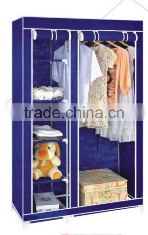 Store More Popular Shelves Non Woven Wardrobe with Wheels
