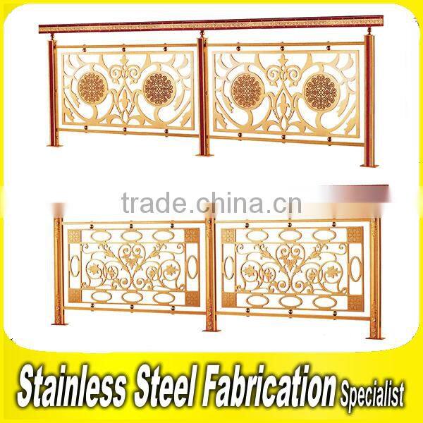 Engraved Decorative Integral Aluminum Stair Baluster