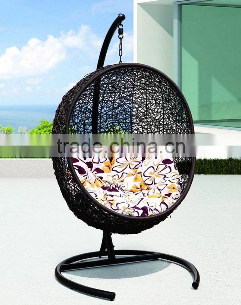Wicker aluminum hanging egg chair baby egg swing chair