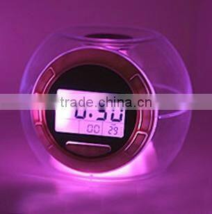 7color changing LCD clock/ Temperature detection clock/music alarm clock