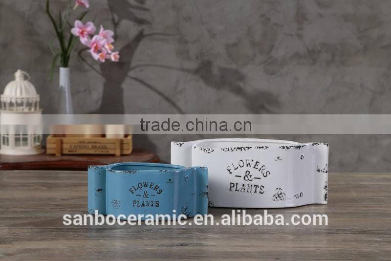 hot sale colorful archaistic garden stoneware/ceramic flower plants/flower pot