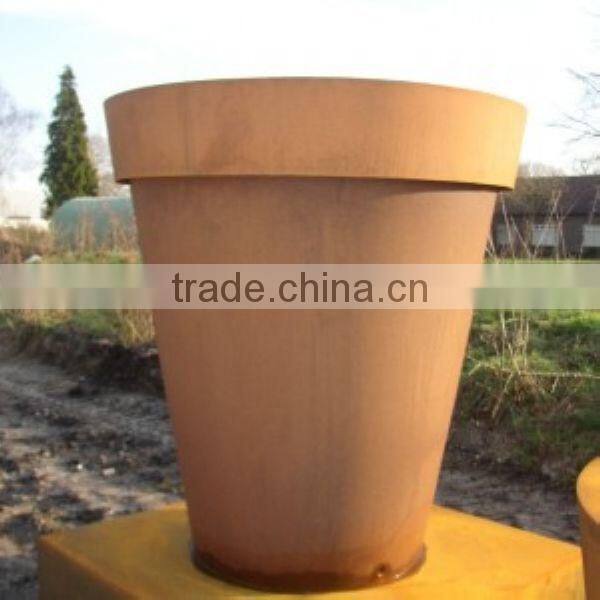 FO-9C28 tapered round type cheap corten steel planter