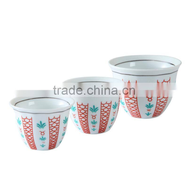 Hot sell to arabic market fine porcelain cawa cup ceramic coffe cups eggs cup