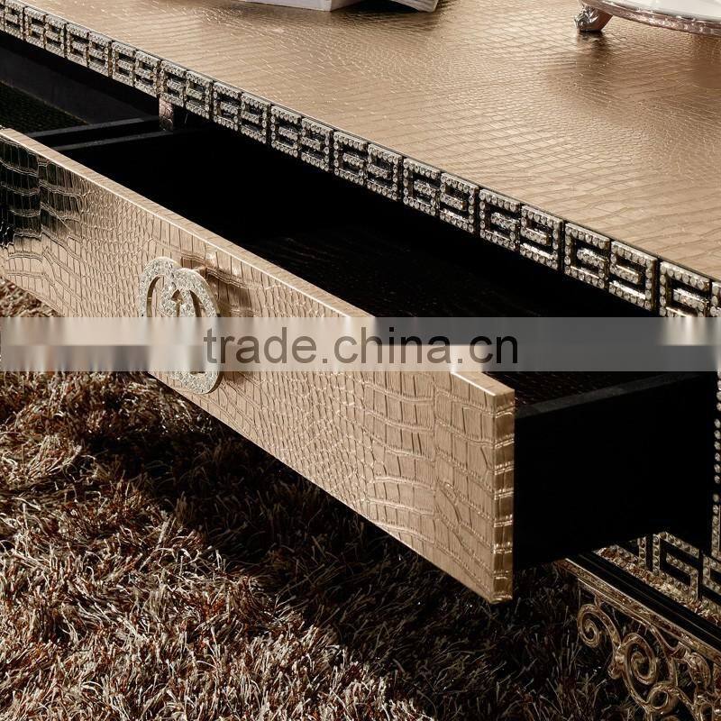 B106 foshan stylish mdf cabinet stainless steel center coffee table/modern furniture