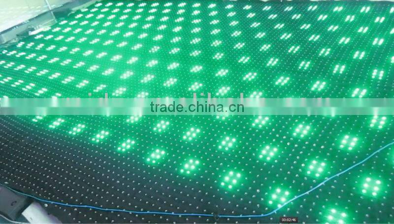 Programmble indoor rgb fireproof velvet led show screen curtain for stage background