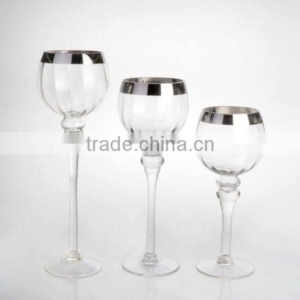 FDA, SGS, silver X-MAS handmade elegant luxury candle christmas holder