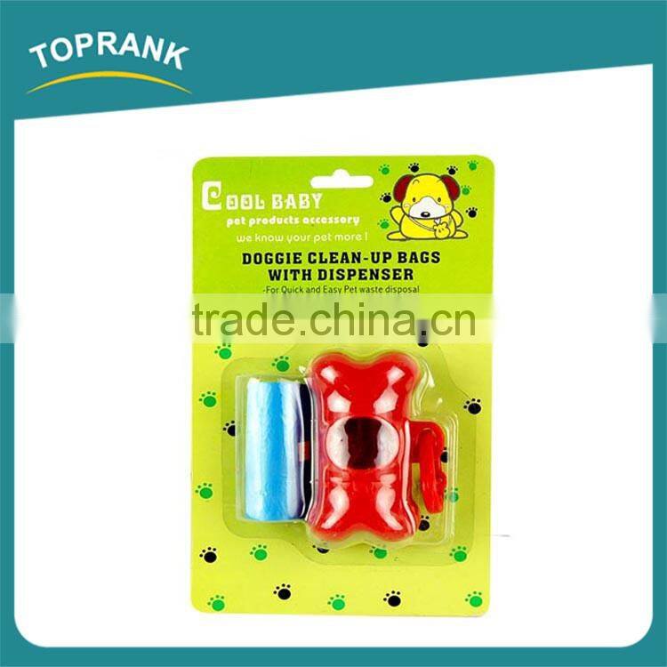 Custom wholesale dog waste bags with dispenser and leash clip