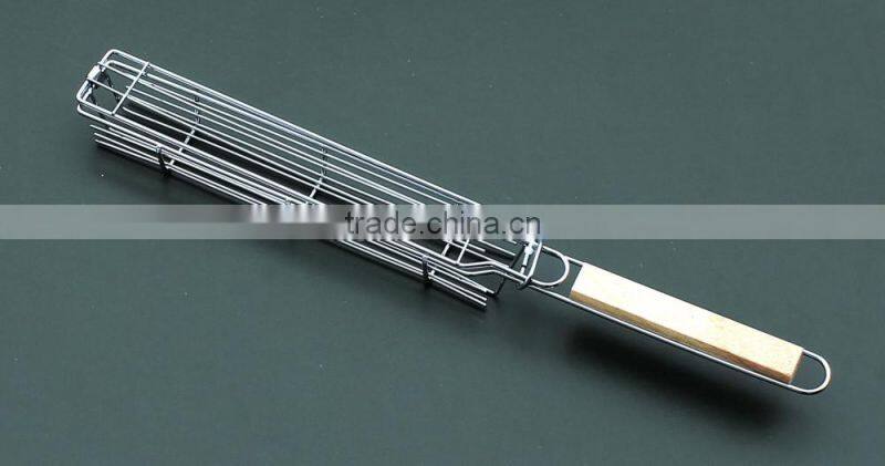 RH-HW232 Hot sell Steel single vegetable BBQ Shish kabob grill basket