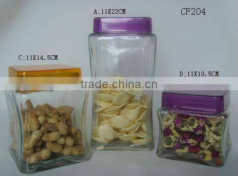 clear square glass apothecary jars with square plastic lids