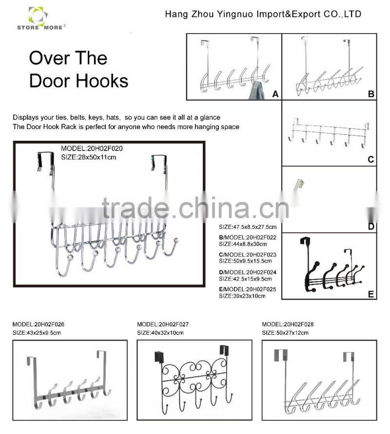 Hot Sale Home Living Room Bathroom Kitchen Coats Towels Storage Over The Door Hook