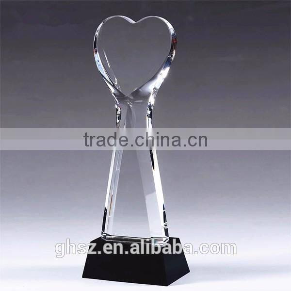 Custom craft gifts blank k9 heart crystal awards