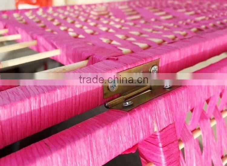 High quality customized hotel decorative colorful paper rope knitted mini folding screen room divider