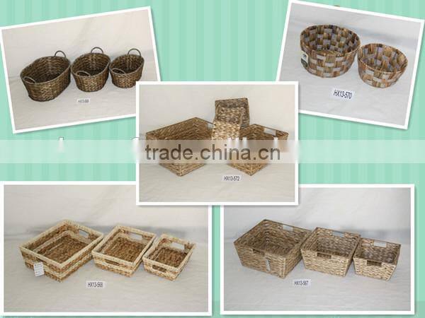 Seagrass +Rush Mixed Woven Big S/3 Storage Basket