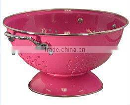 Trade show hottest Blue Enamel Fruit Colander Sundries Collector