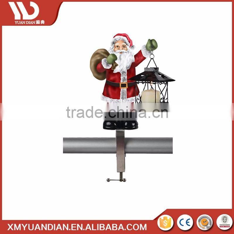 Christmas Ornament Santa Led Christmas Snow Lantern Light For Fence Decoration