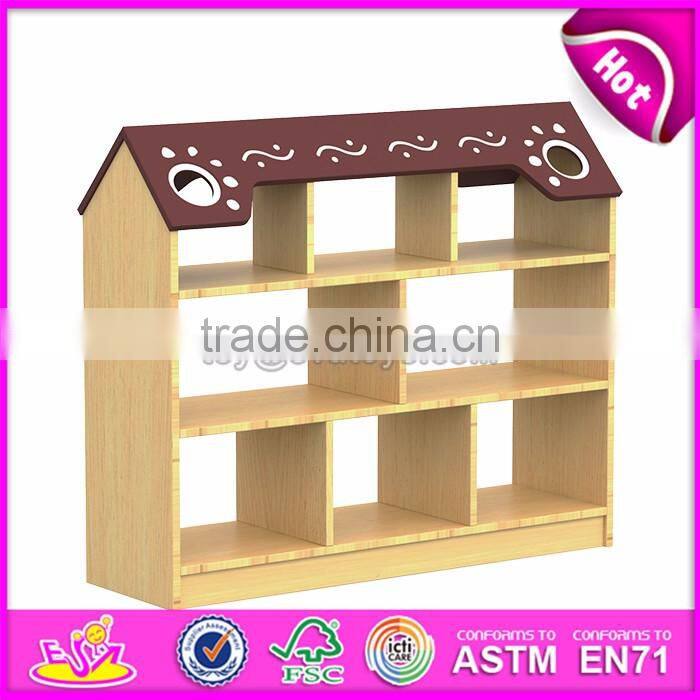 Customize kindergarten storage shelf wooden kids toy storage ideas W08C186-S
