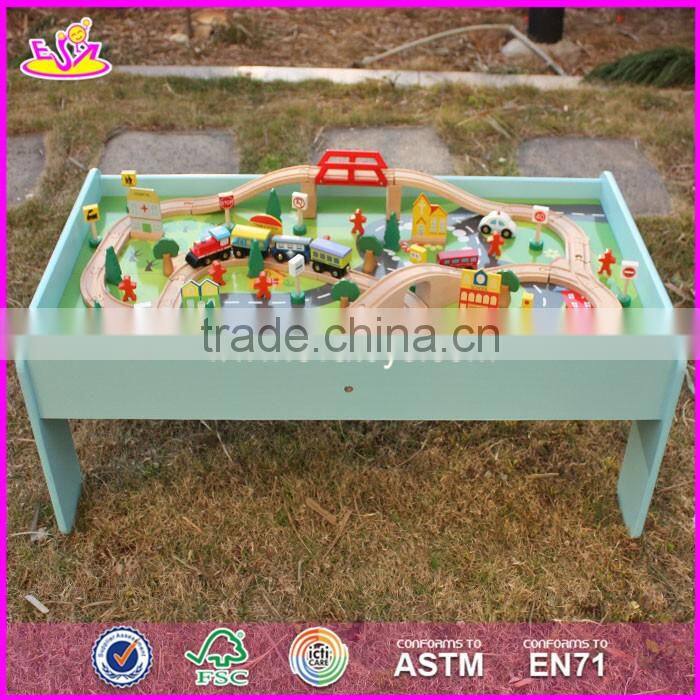 Top fashion funny activity toys wooden kids toy train W04C071-S