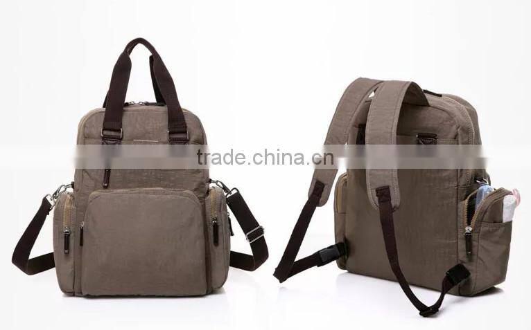 Handle and Shouldler Nylon Diaper Bag Backpack