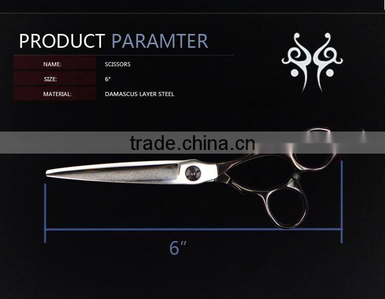 AV-575G Chinese Damascus Steel Hair Scissors Layer Steel Hair Cutting Scissors