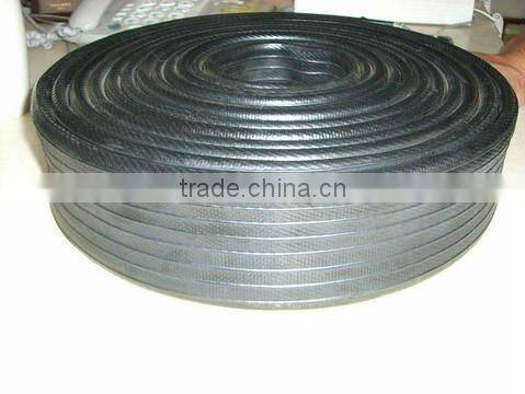 black rubber covered fire hose