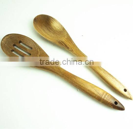 22036 High quality beech wood spoon slotted spoon