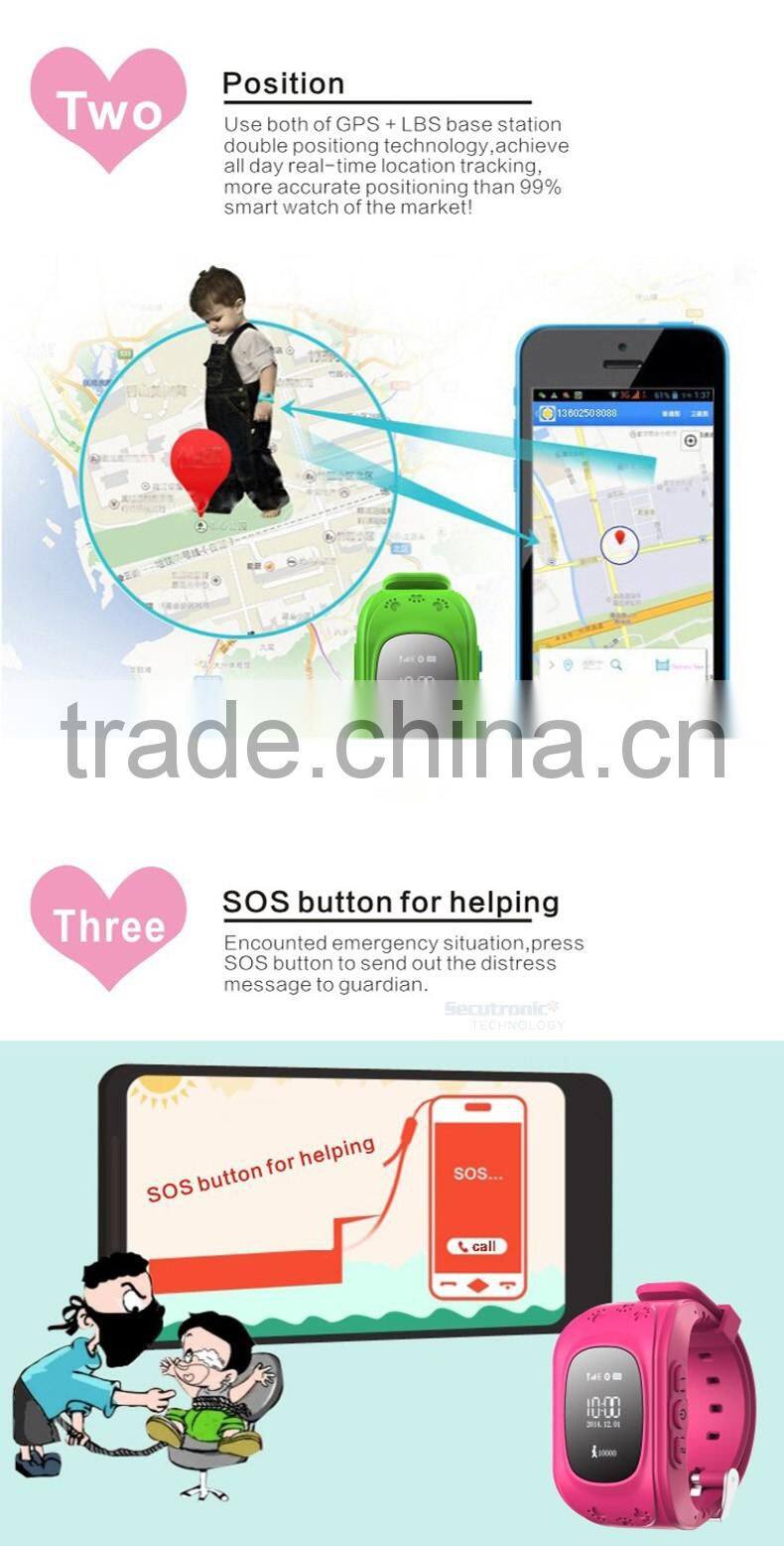 wearable entertainment smart devices smart watch q50 baby kids GPS tracker watch SOS