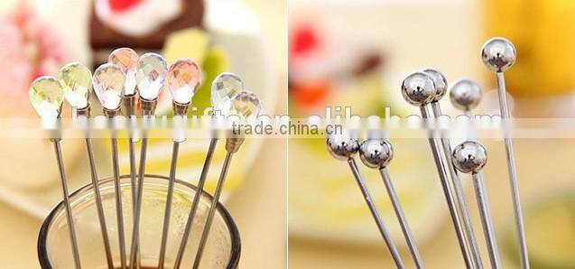 Hot Sale Crystal Coffee Stirrer Stainless Steel Coffee Whisk Coffee Frother Stirrer